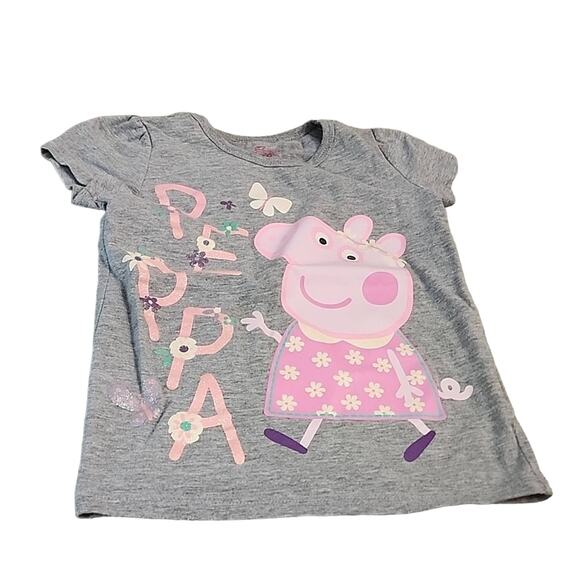 Peppa Pig Dark Heather Gray Tee, 4T - Picture 1 of 4